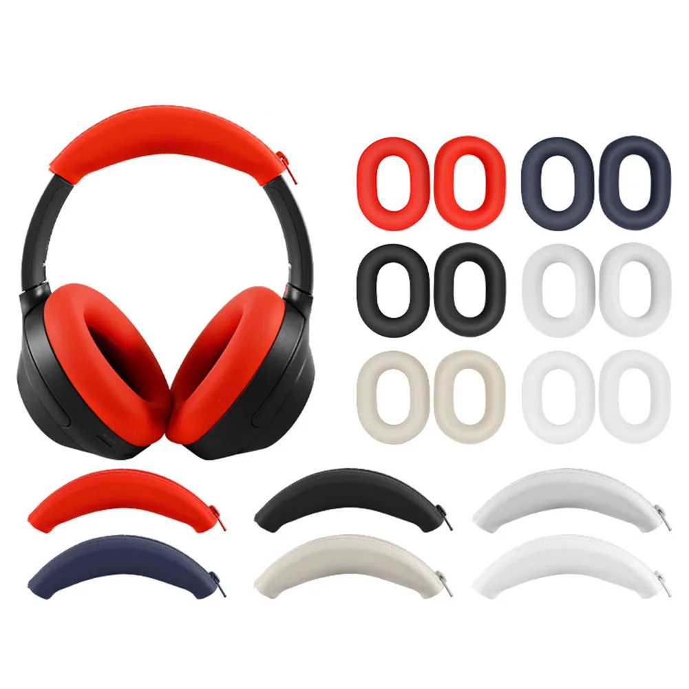 1 paire de coussinets d'oreille en silicone housse de coussin pour Sony ULT WEAR WH-1000XM3/Xfigured sauna téléphone oreillettes cache-oreilles ensembles de sauna étui de protection manchon