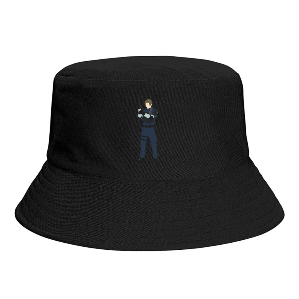 

For Music Fan Leon Video Games Kennedy Survival Mens Best Unisex Bucket Hat Embroidery Women Double-Sided Hip Hop Hat Four