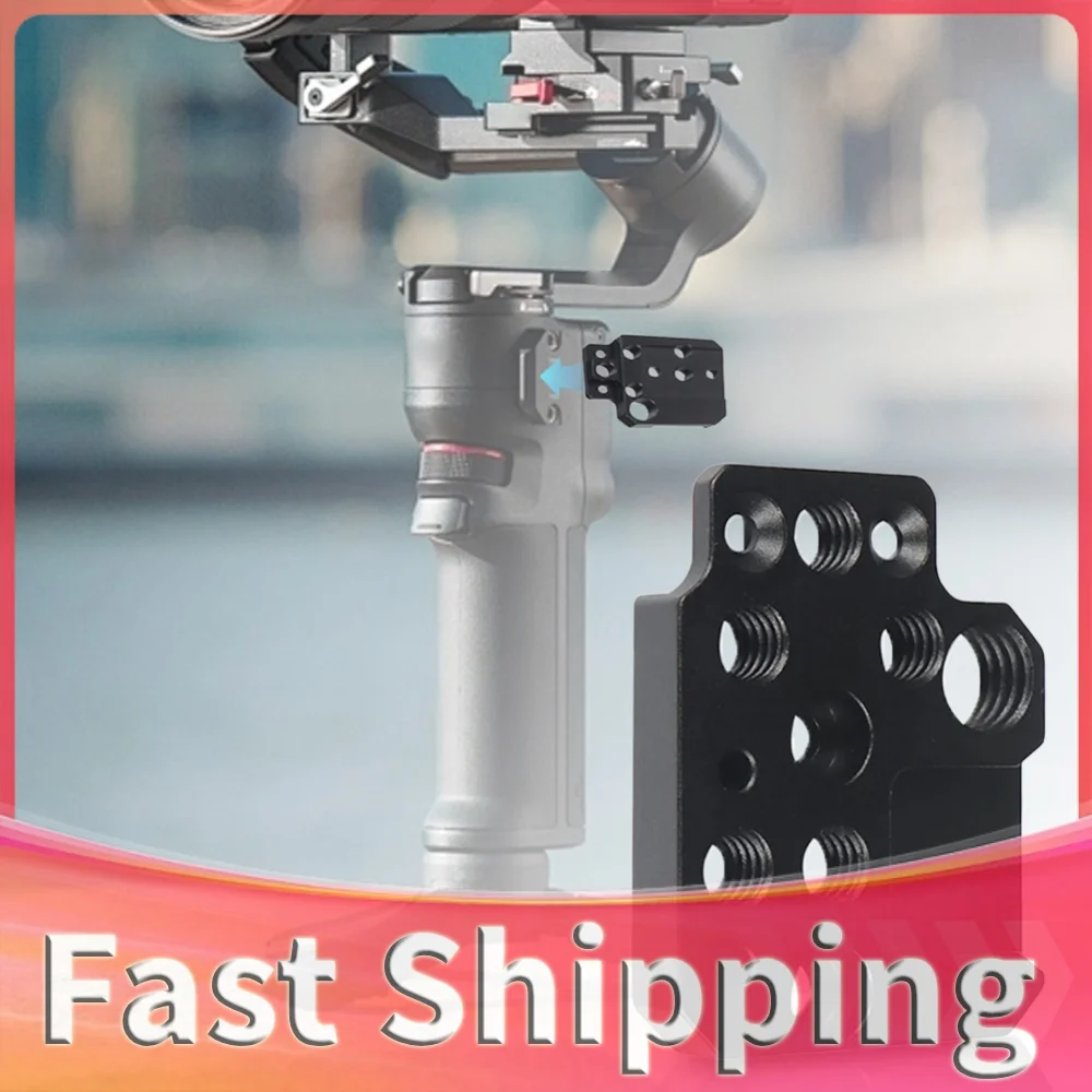 Aluminum Alloy Adapter Board Extension 1/4 3/8inch Hole Cold Shoe Expansion Adapter Board for Ronin RS3/RS2/RSC2/SC/S Gimbal