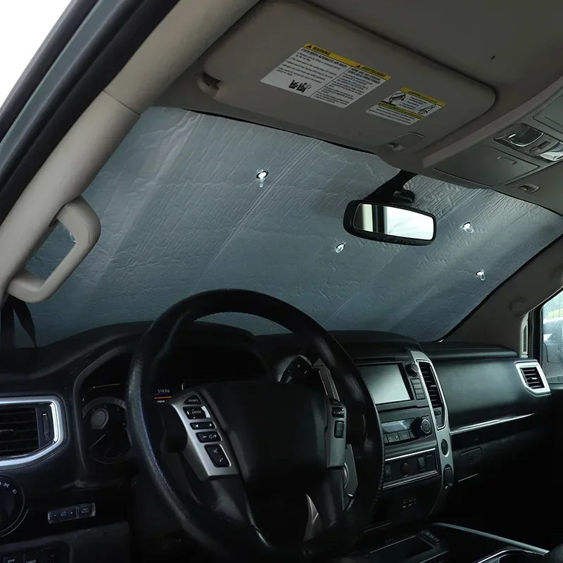 

For Nissan Titan 2016-2019 Aluminum Foil Silver Car Front Windshield Sun Visor Sun Visor Interior Car Accessories