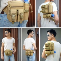Outdoor Waist Bag Men Tactical Water Bottle Waterproof Bags Camouflage Hunting Hiking Climbing Bag Nylon Mobile Phone Belt Pack 6