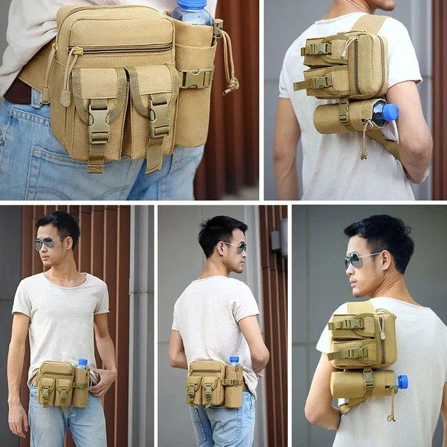 Outdoor Waist Bag Men Tactical Water Bottle Waterproof Bags Camouflage Hunting Hiking Climbing Bag Nylon Mobile Phone Belt Pack 6 Outdoor Waist Bag Men Tactical Water Bottle Waterproof Bags Camouflage Hunting Hiking Climbing Bag Nylon Mobile Phone Belt Pack 6