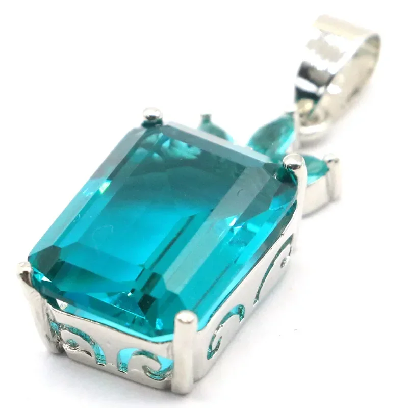 Colgante de plata esterlina 925 personalizado, citrino dorado, sangre roja, rubí, aguamarina azul rica, tanzanita, 5g