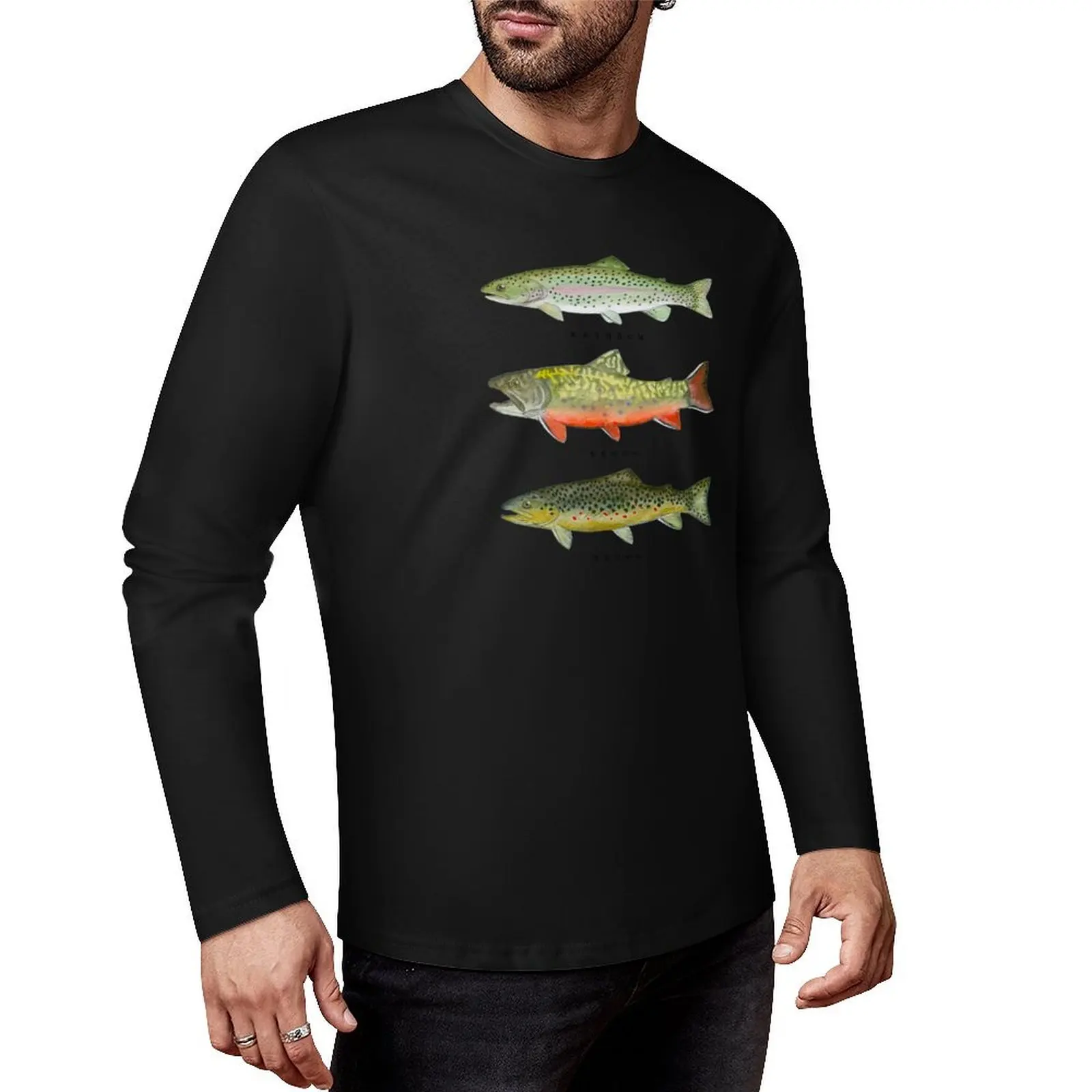 Trout Triad Long T-Shirt new edition t shirt oversized t shirt kawaii clothes oversized t shirt men