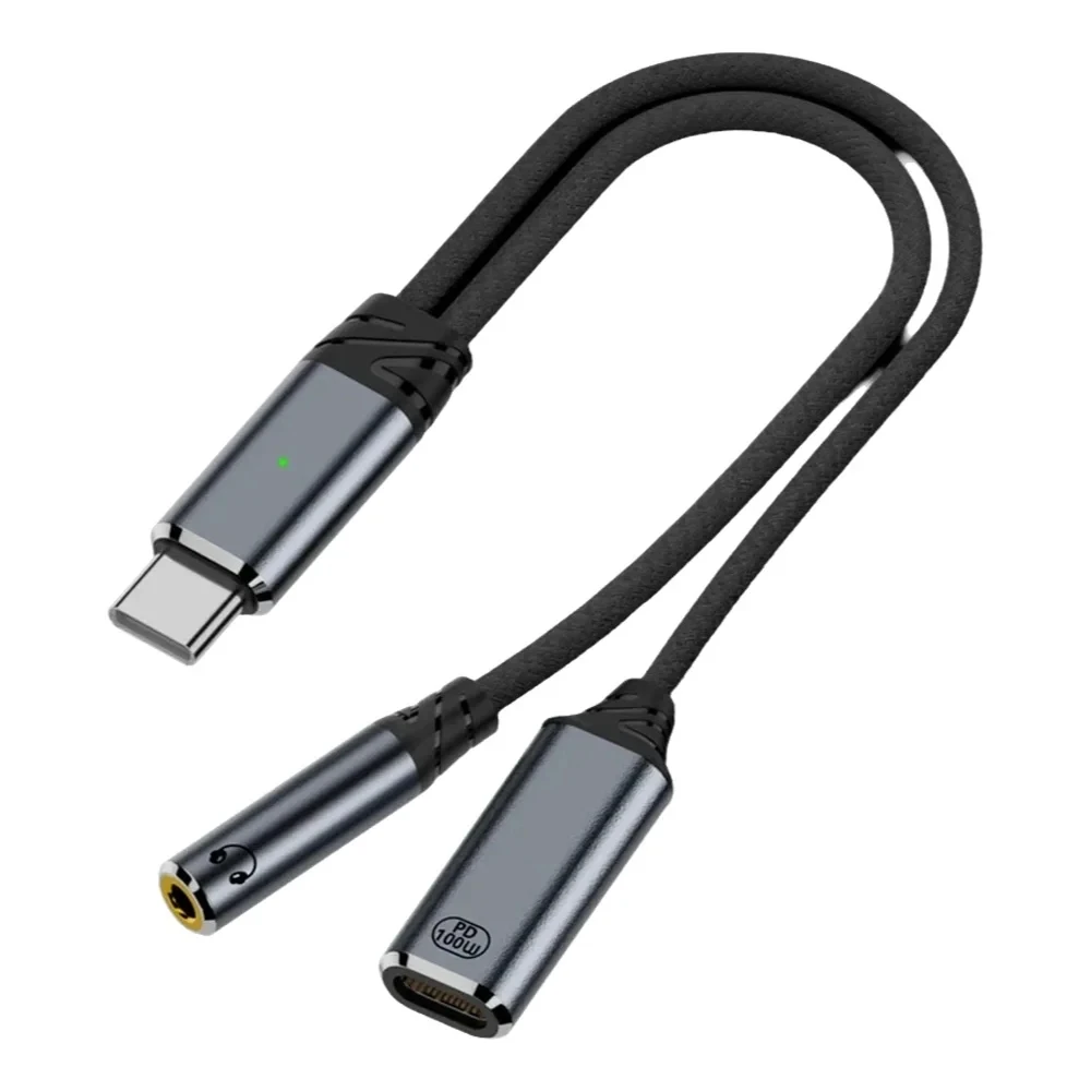 USB C to 3.5mm Headphone and Charger Adapter 2 in 1 USB C to Aux Audio Jack with PD 100W Fast Charging Dongle Cable for Phone16