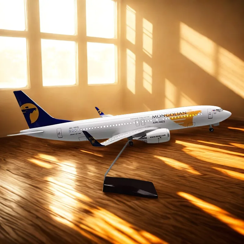 

Airplane 47CM B737-800 Aircraft Mongolian Airline Diecast Plastic Resin Plane Model W Light and Wheel Landing Gears Plane