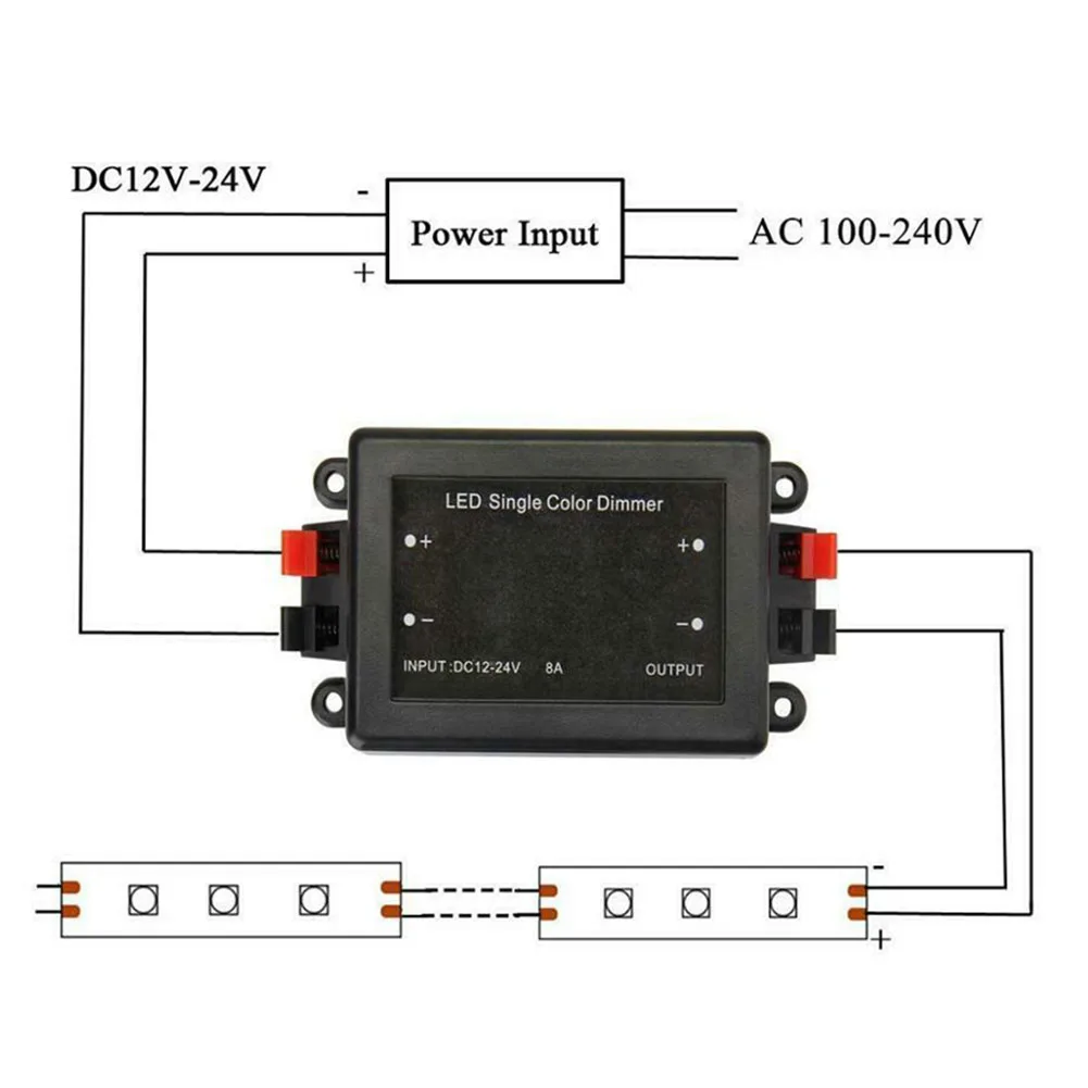 12V ~24 V DC 8A Dimmer Switch Strip Light Wireless RF Remote Controller For LED Spot Lamp On/off Button RF Dimmer