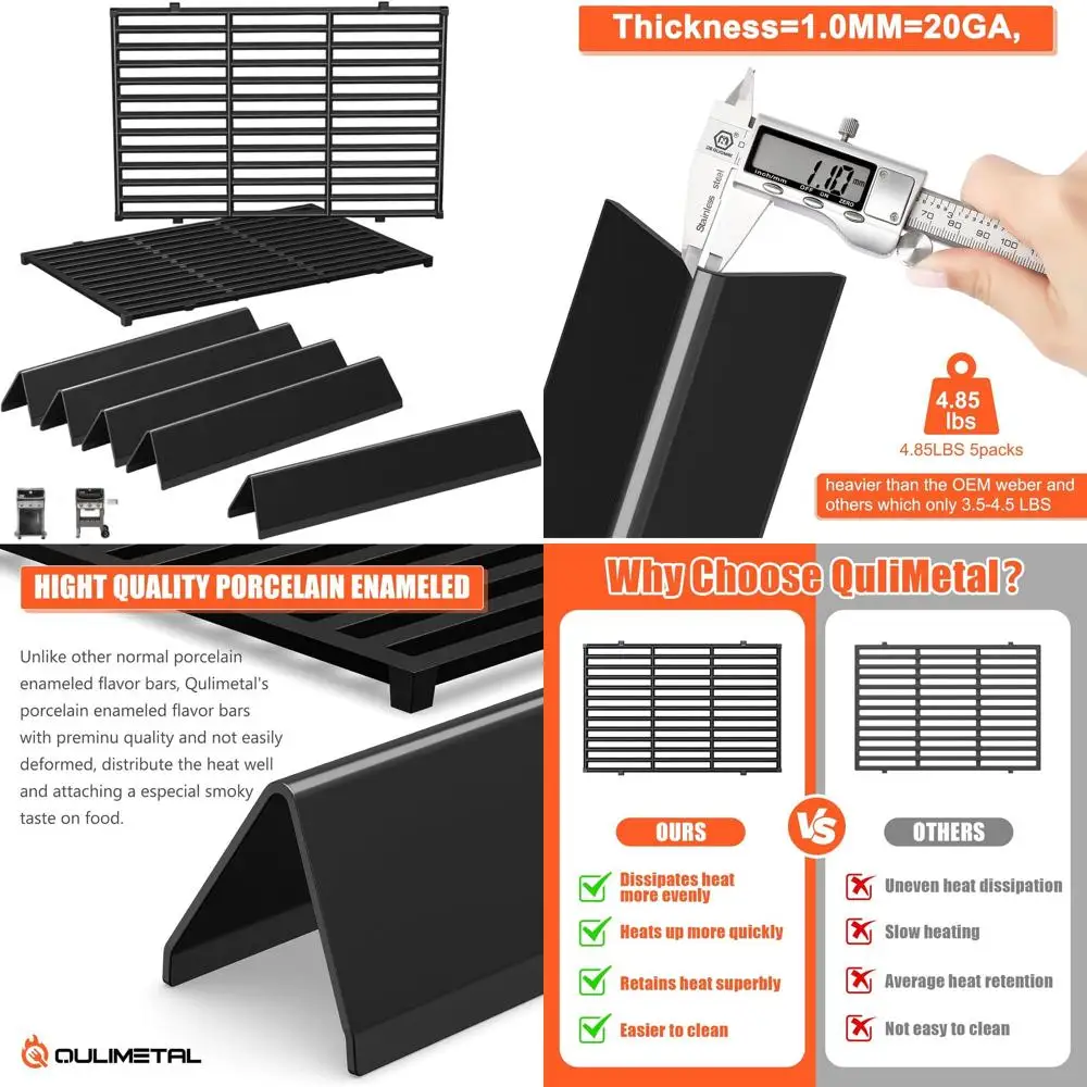 

Детали гриля для Spirit 310, решетки для гриля 17,5, стержни ароматизатора 15,3, передние ручки управления, совместимые с Spirit 300 и GS4 Spiri