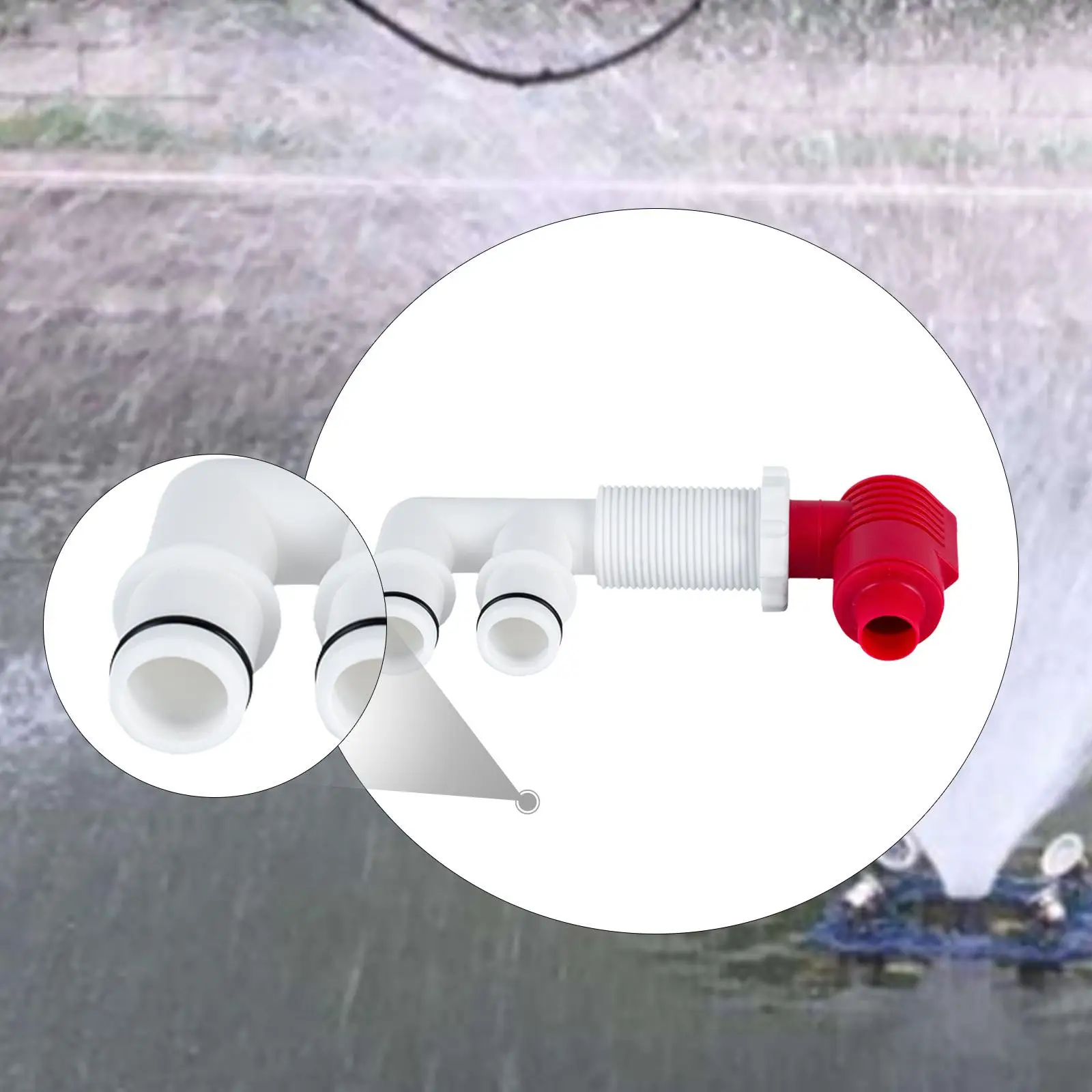 

Pump-out and Aerator Combo Professional Convenient Easy Installation Marine Aeration Nozzle for Boat Livewell Boating Accessory