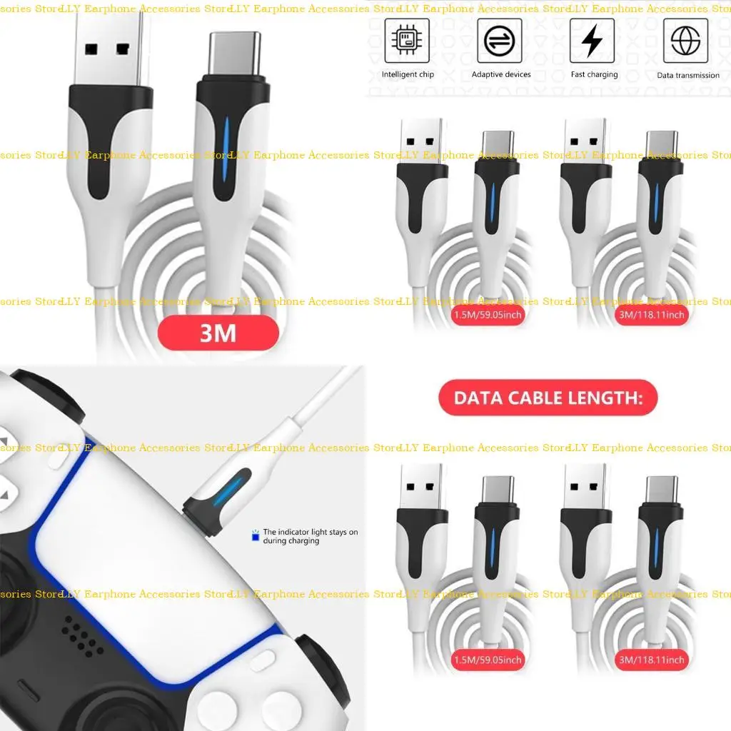 

462E Charging Cable for Game Controller Replacement USB C Cord USB C Port Accessory