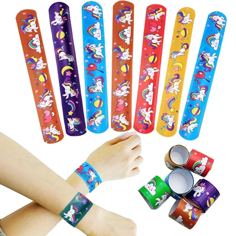 

Unicorn Theme Slap Bracelets For Kids Rainbow Unicornion Party Princess Girls One 1st Happy Birthday Gifts Baby Shower