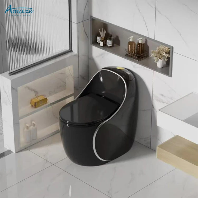 Factory Luxury Round Egg Shape One Piece Toilet Commode Siphon Color Water Closet Floor Mounted WC for Bathroom - view 5