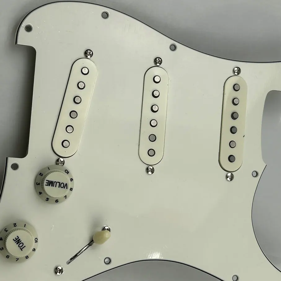 SSS Loaded Prewired Pickguard Vintage  3Ply Scratch Plate Alnico 1V2T Cream  for ST Strat Electric Guitar Vintage Tone