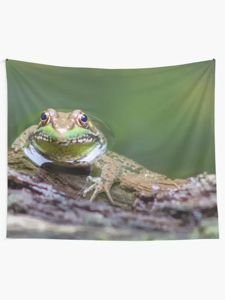 A Green Frog Relaxing in the Water Tapestry Home Decorating Wall Decor Hanging Kawaii Room Decor Tapestry