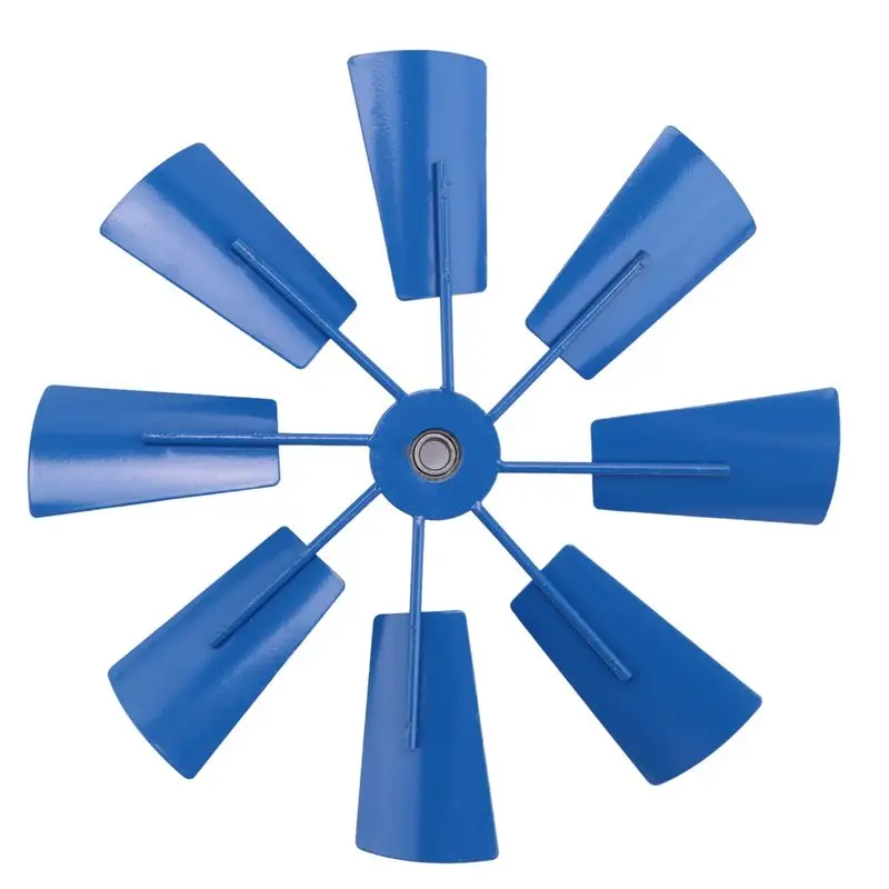 ABKW-2Pc Wind Spinner Decorative Windmill Decorative Iron Windmill Yard Plug-In Winnower Garden Wind Spinner Ornament-Blue
