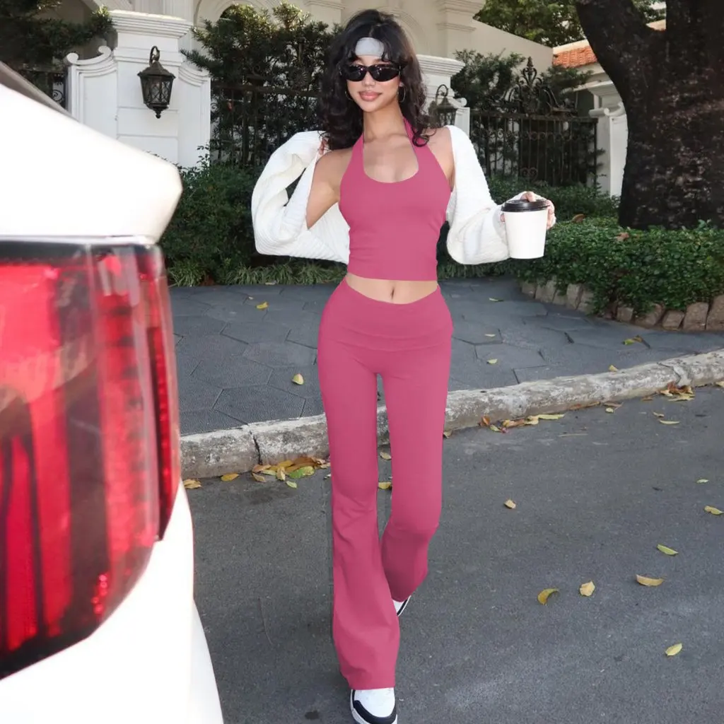 

Женский жилет с открытой спиной и узкие брюки, костюм, летняя модная уличная одежда