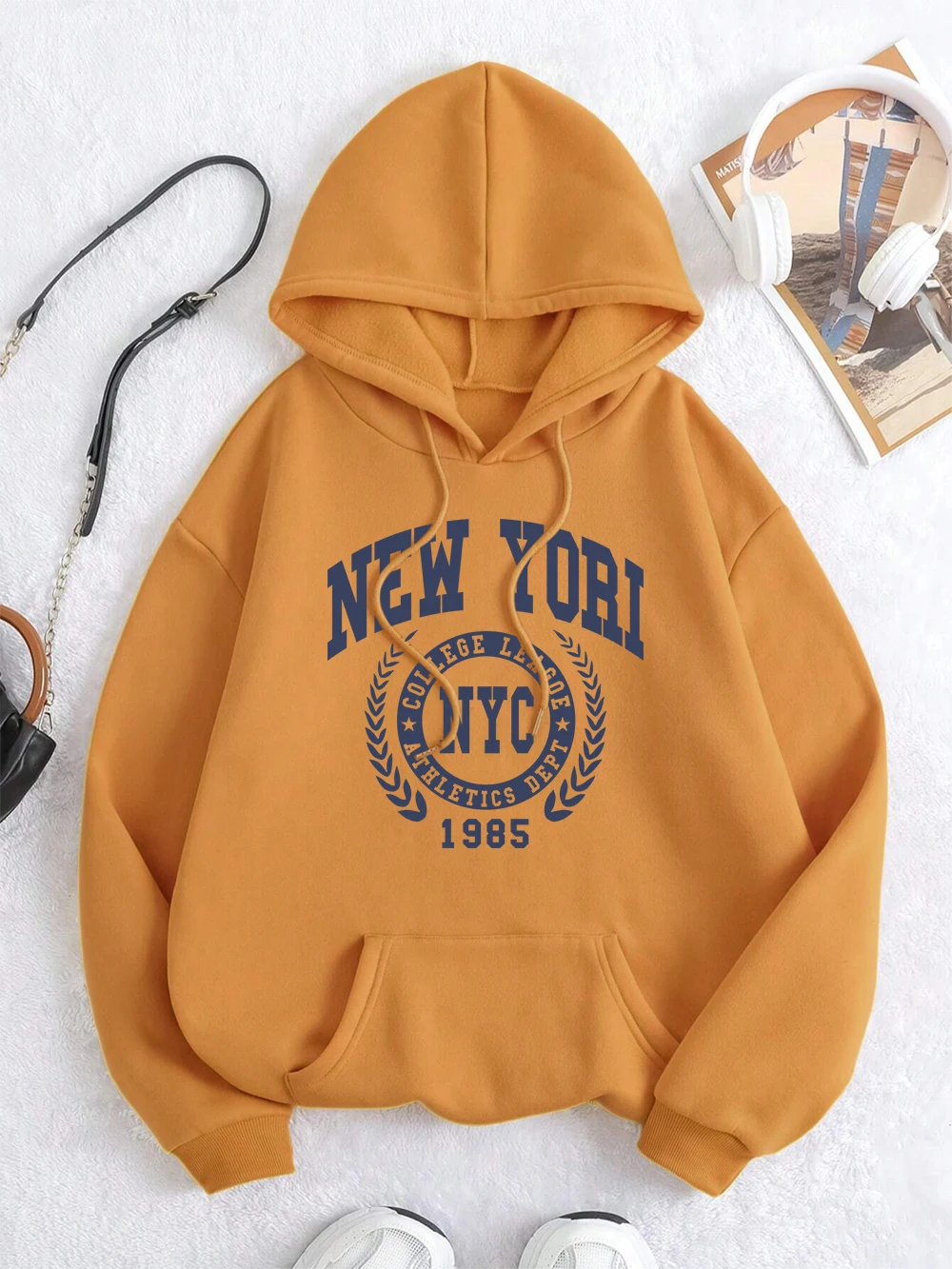 New Yori Nyc 1985 City Graphic Sweatshirt Men Women Autumn Fleece Hoodie Cute Crewneck Hoody Fashion O-Neck Clothes Couple