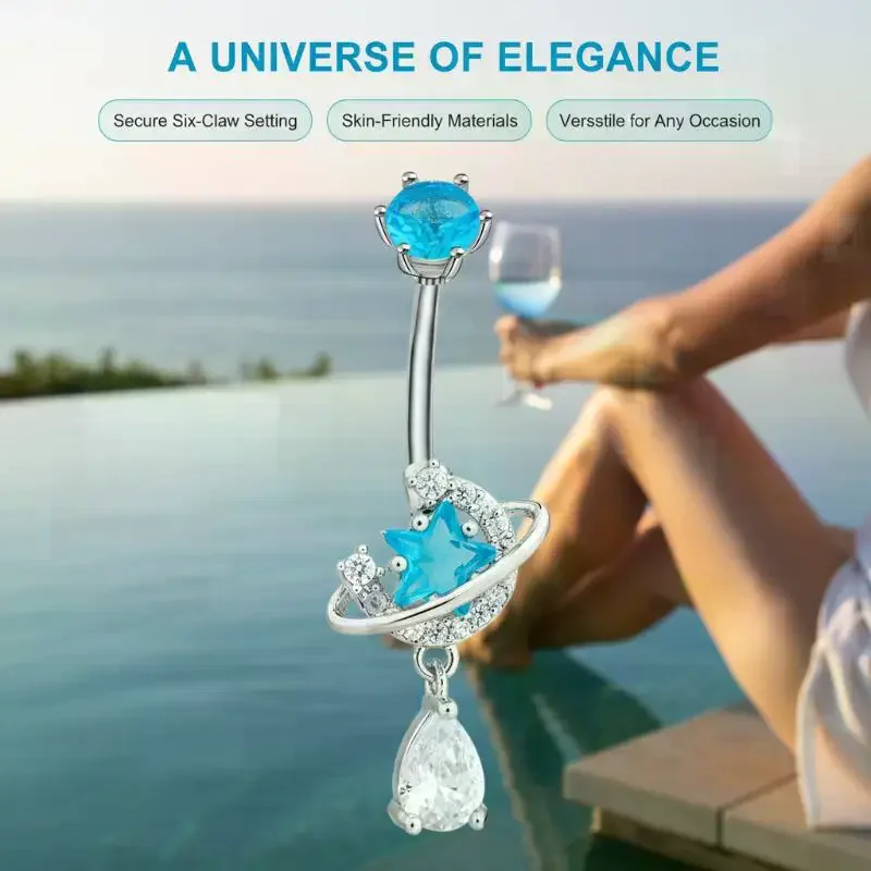Shiny Crystal Dangle Belly But - Body Jewelry Universe recension och pris