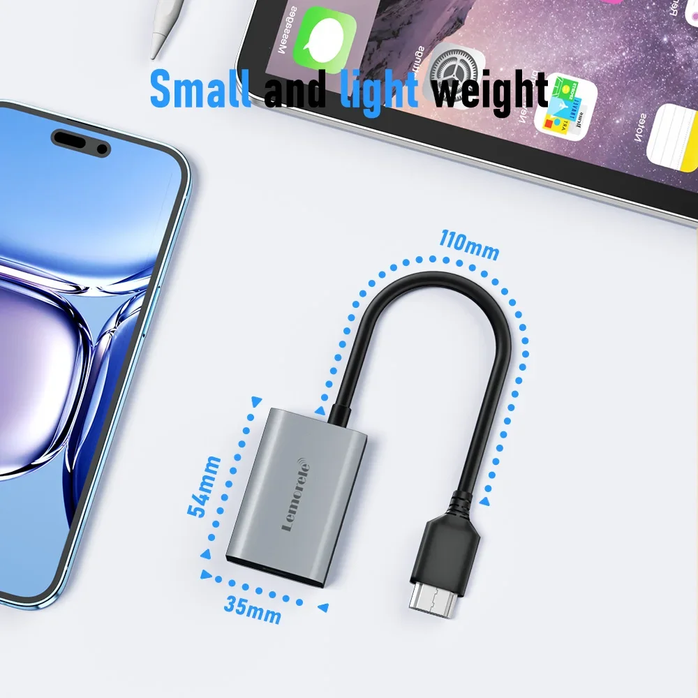 Lemorele HDMI إلى Type-C محول 4K 60HZ USB-C AR نظارات محول الفيديو ل XREAL Nreal Air Rokid نظارات رئيس شنت العرض