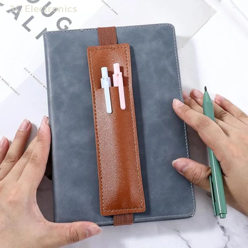 

1PC PU Leather Adjustable Pen Sleeve Pencil Pouch Holder Strap For Elastic Notebook Band Holders Notebook Binder