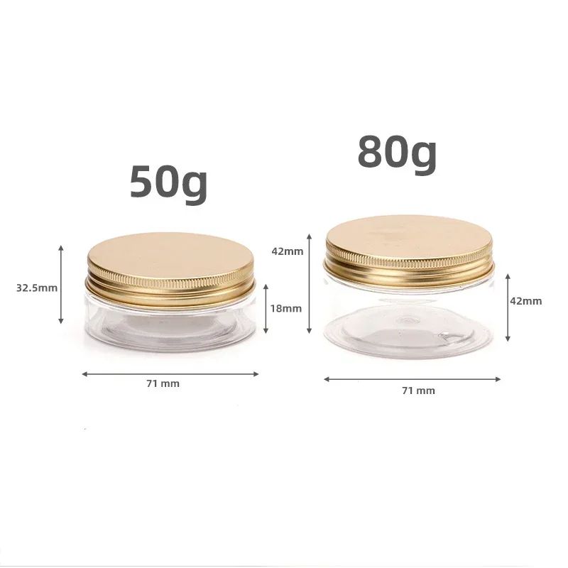 30Pcs Plastic Jar With Gold Lid Shampoo Face Cream Skincare Makeup Containers Sample Pot Screw Cap Round Refillable Bottle