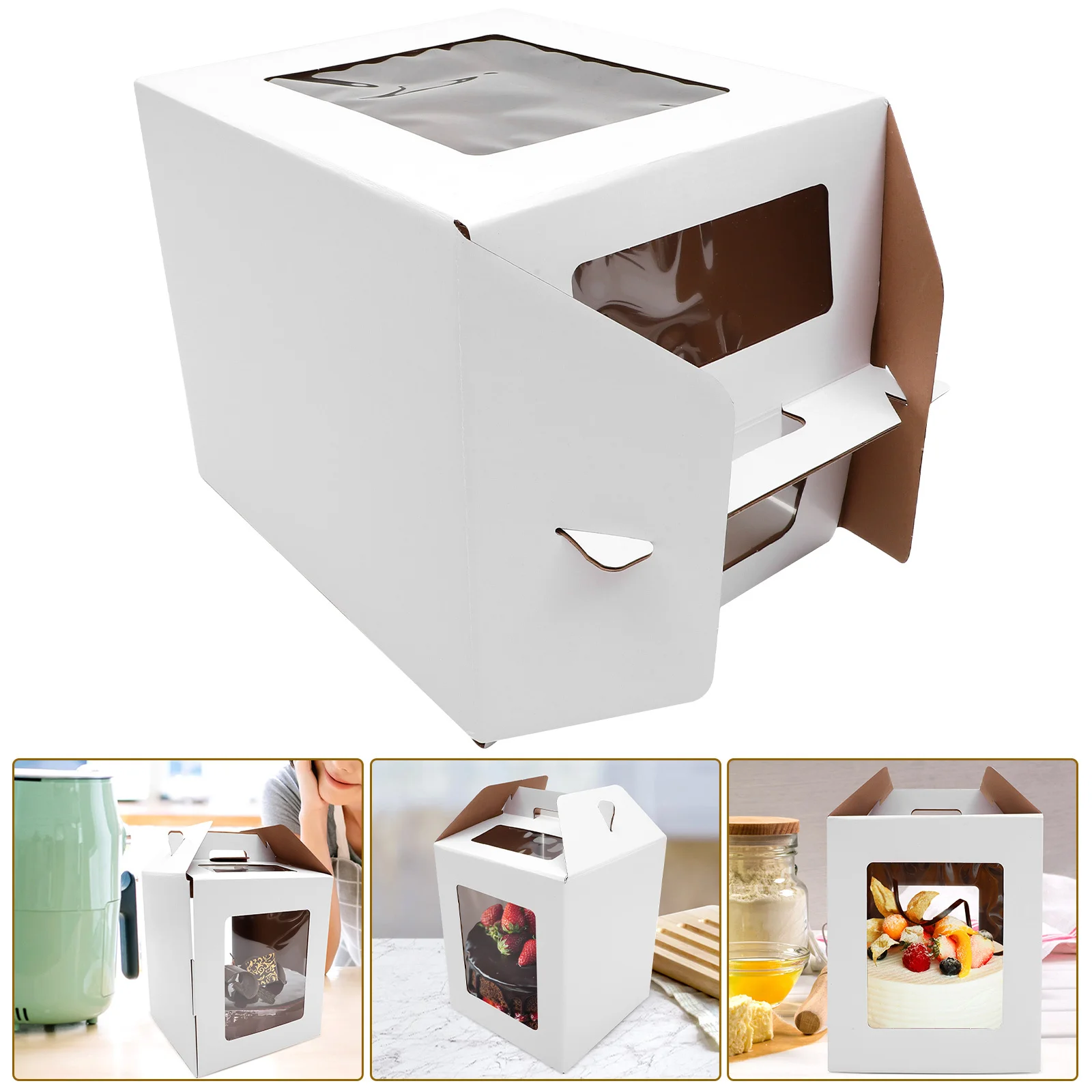 

Box Tall Detachable Cake Container For Birthday Cheesecake Storage Portable Bakery Packing Box Multi-Function Cake Carrier