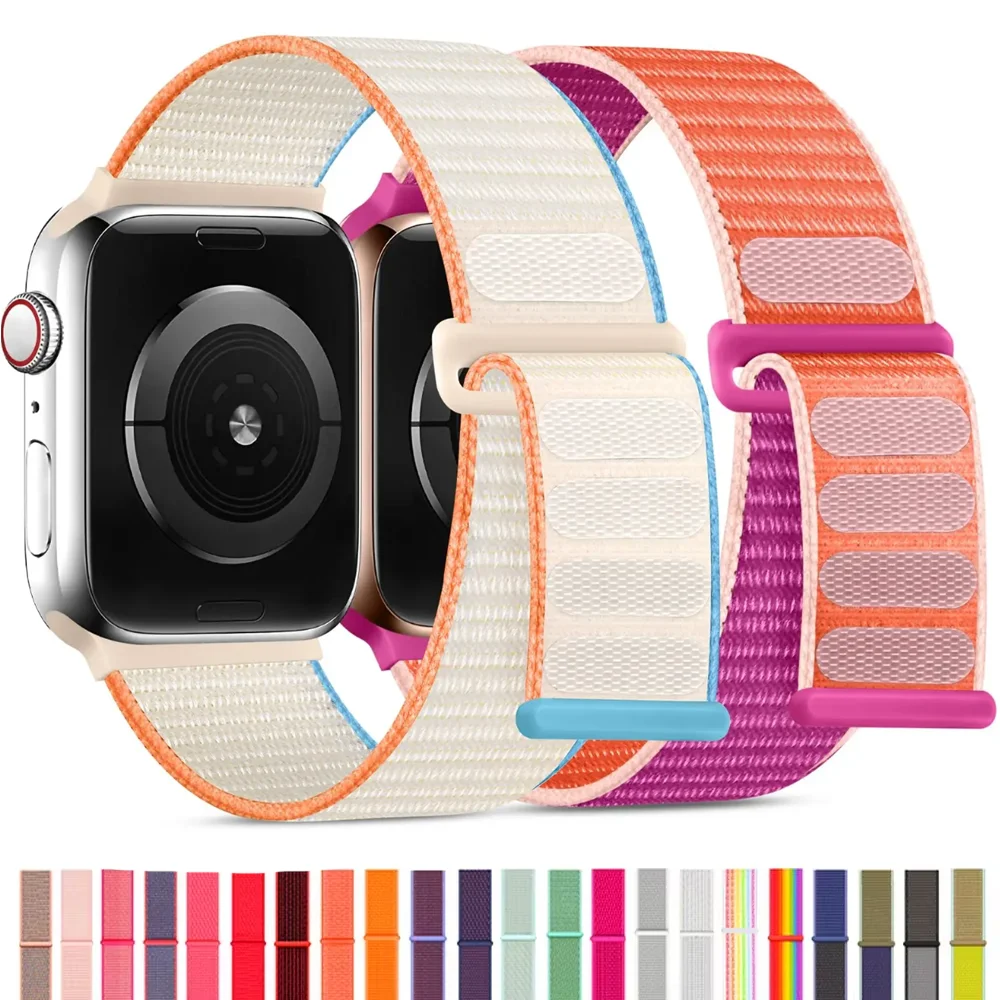 Nylon-Schlaufenarmband für Apple Watch 49mm 46mm 45mm 44mm 42mm 41mm 40mm Sportarmband für IWatch Ultra 2 Series 11 10 9 8 7 5 SE