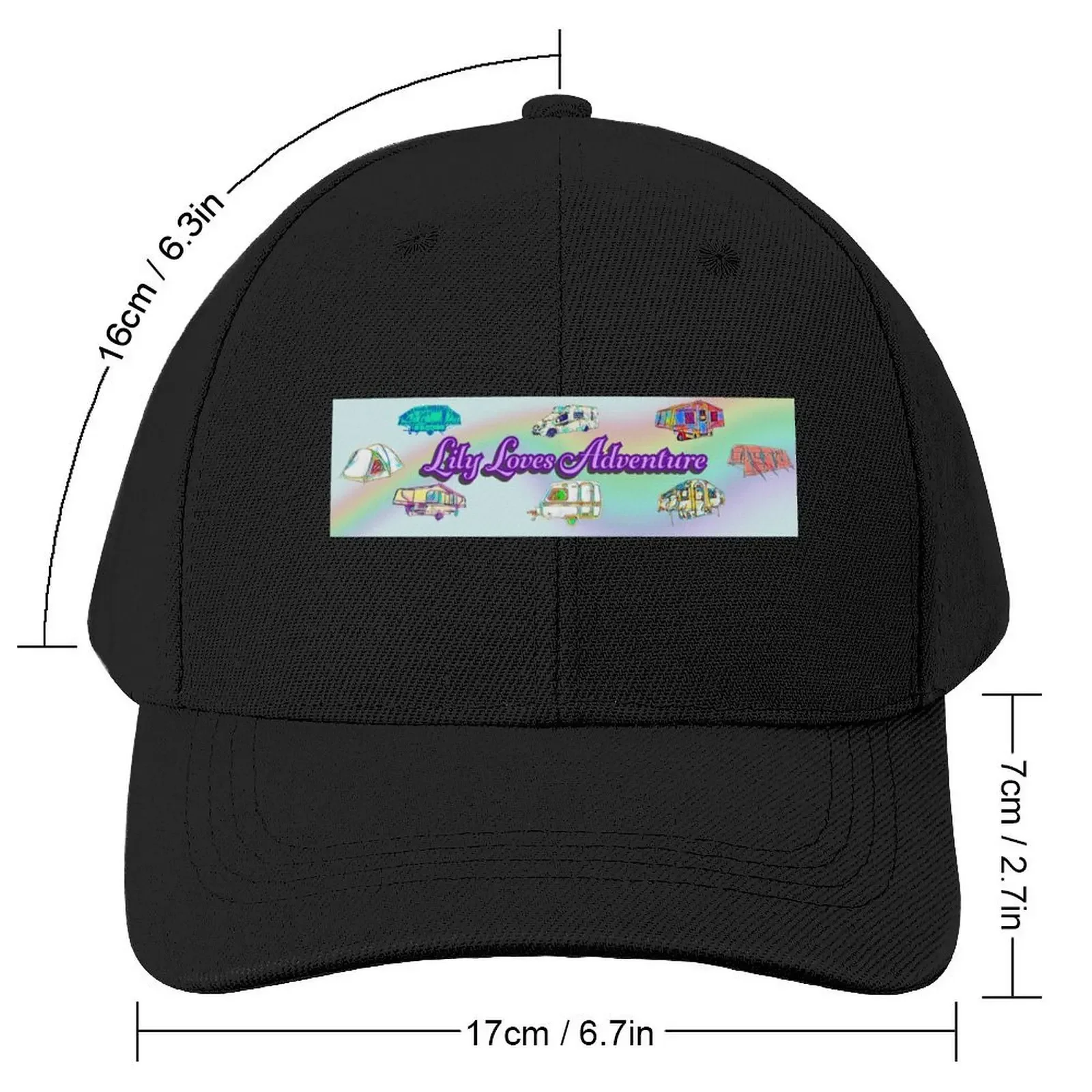 Lily Loves Adventure with Caravan Rainbow Design Baseball Cap western Hat Hat Luxury Brand Mountaineering Luxury Cap Man Women's