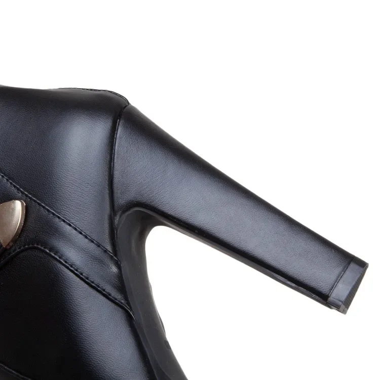 Oversize Large size Big Size boots women shoes ankle boots for women ladies boots Rivet buckle heel