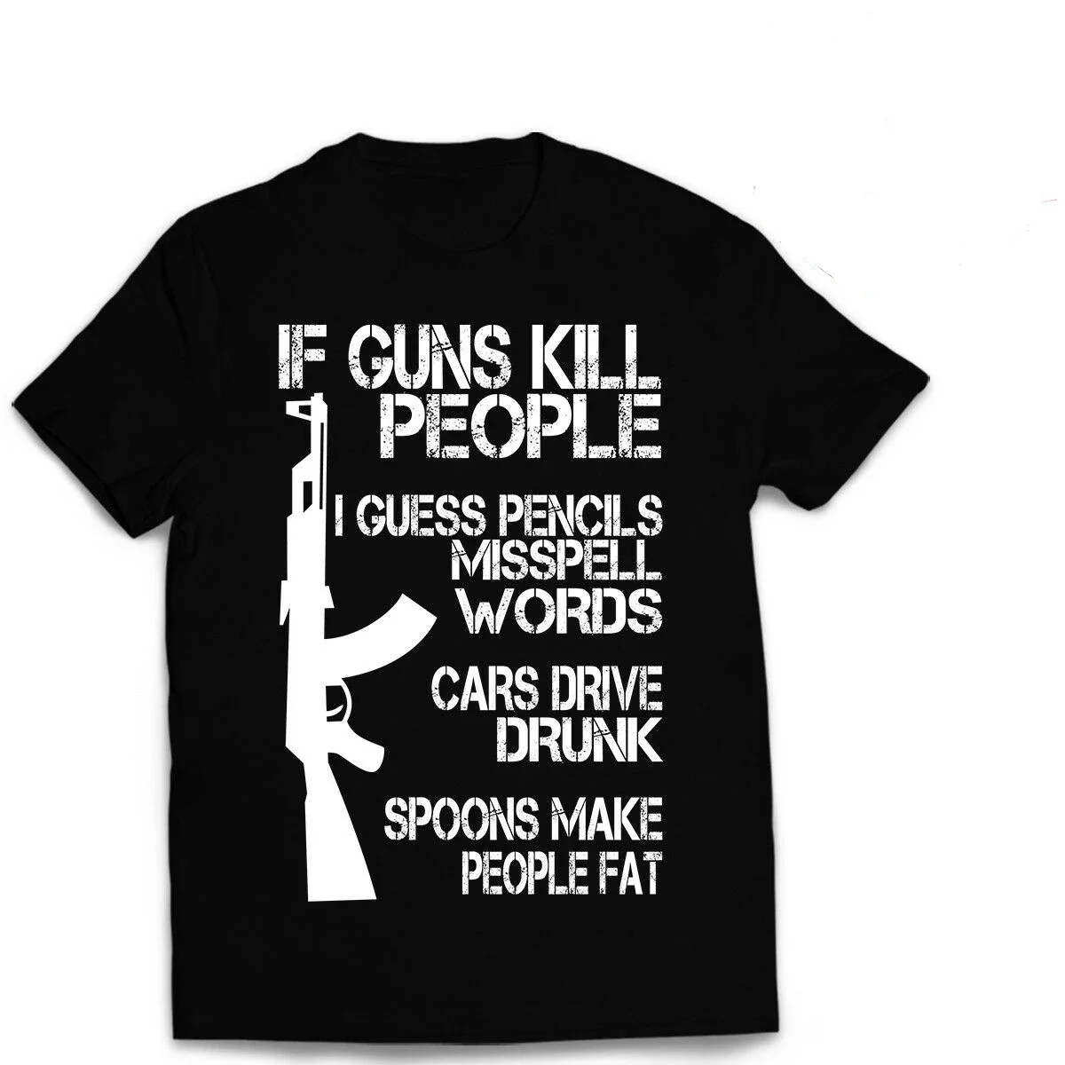 Guns Kill People AK-47 Pro Gun Rights 2nd Amendment Molon Labe T-Shirt New 100% Cotton O-Neck Short Sleeve Casual Mens T-shirt