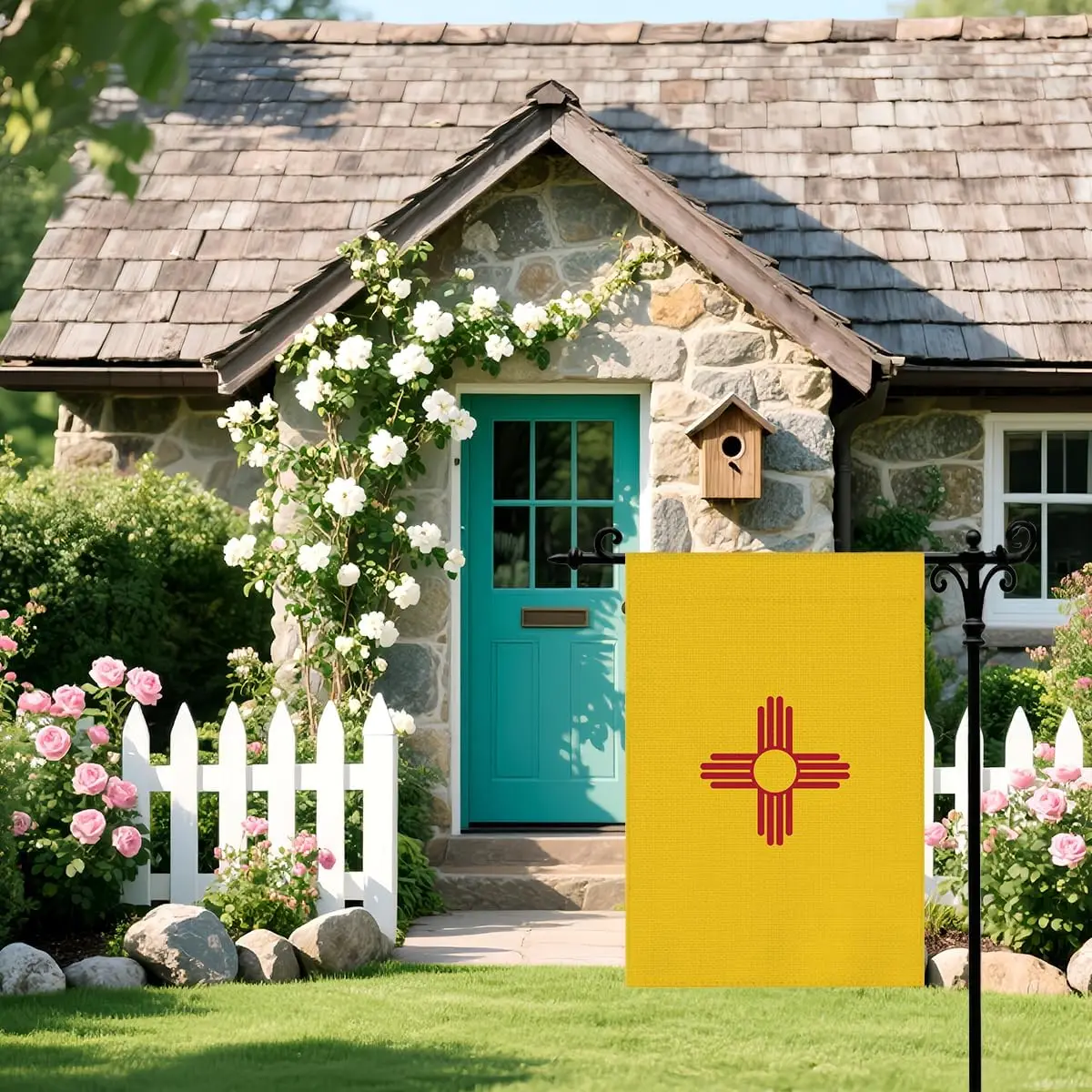 New Mexico State Flag Garden Flags Premium Polyester Fabric Weather Resistant Double Sided Fade Resistant Yard Flag State Lo yyi