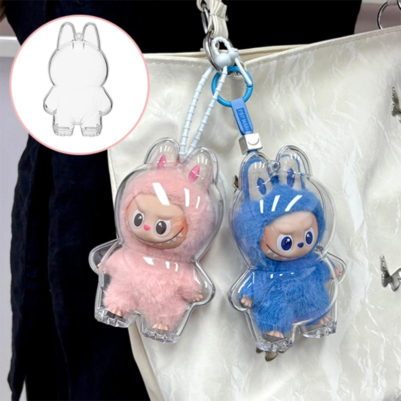 For Labubu 4.0 Transparent Protective Cover Toy LOVE Series Vinyl Doll Dust Cover Accessories Storage Box Christmas Gift No Doll