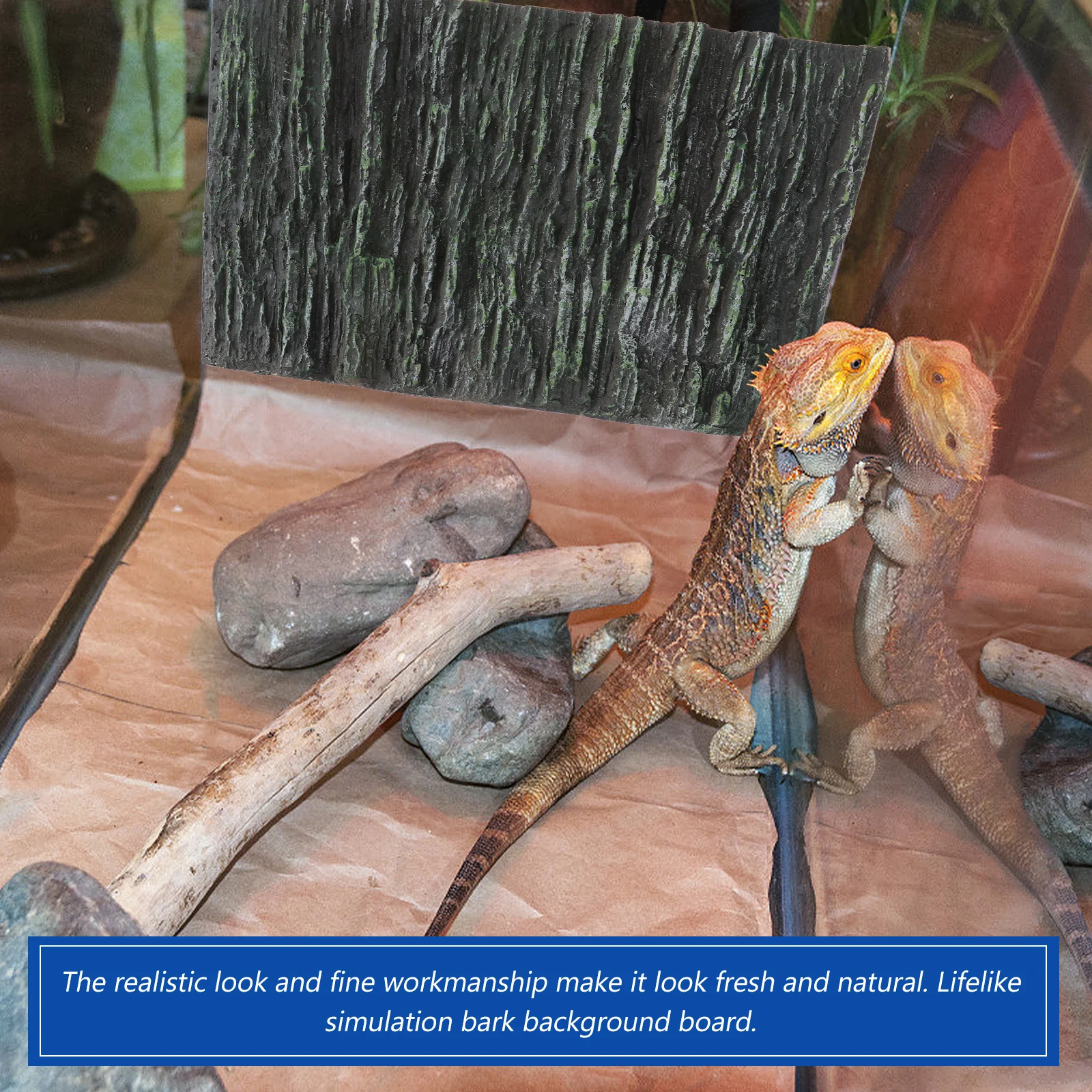 

Fish Tank Background Board Aquarium Decor Lizard Reptile Tank Landscape Bark Splicing Decoration Panel Pond Vivid Scenery Pet