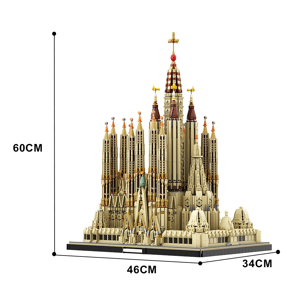 Moc Sagrada Familia Bausteine-Set, Christus-Kathedrale, Architektur, dekoratives Modell, Spielzeug für Erwachsene, Weihnachtsgeschenk, 10055 Stück