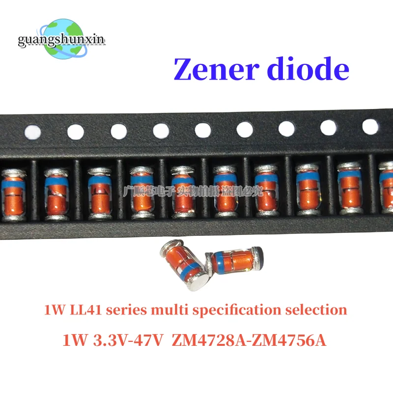 100PCS Diode 1W ZM4746A 18V ZM4733A 5V1 ZM4737A 7V5 ZM4744A 15V ZM4751A 30V ZM4742A 12V ZM4740A 10V LL41