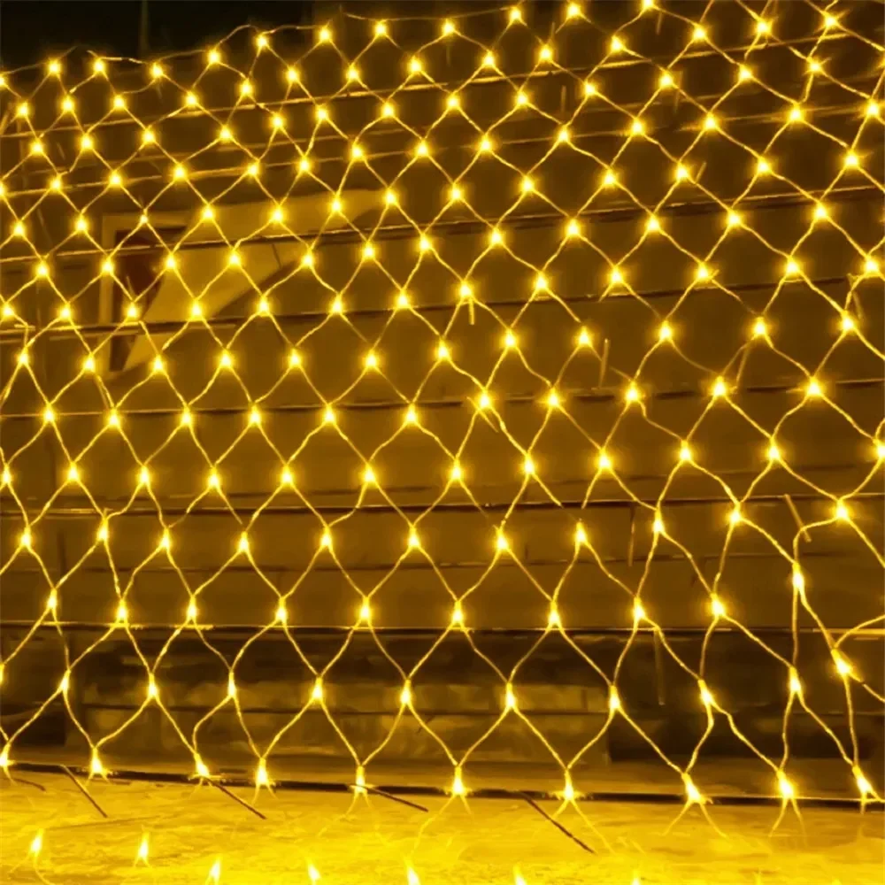 6x4M 3x3M LED Net Mesh Light Christmas Window Curtain String Light Outdoor Fairy Light Garland for Wedding Holiday Decor Lamp