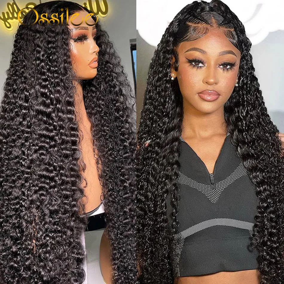 Peruca Brasileira Ossilee-Onda Profunda, 13x6 HD Lace Frontal Wig, Peruca Cheia Do Laço 13x4, 5x5 HD Lace Encerramento Perucas