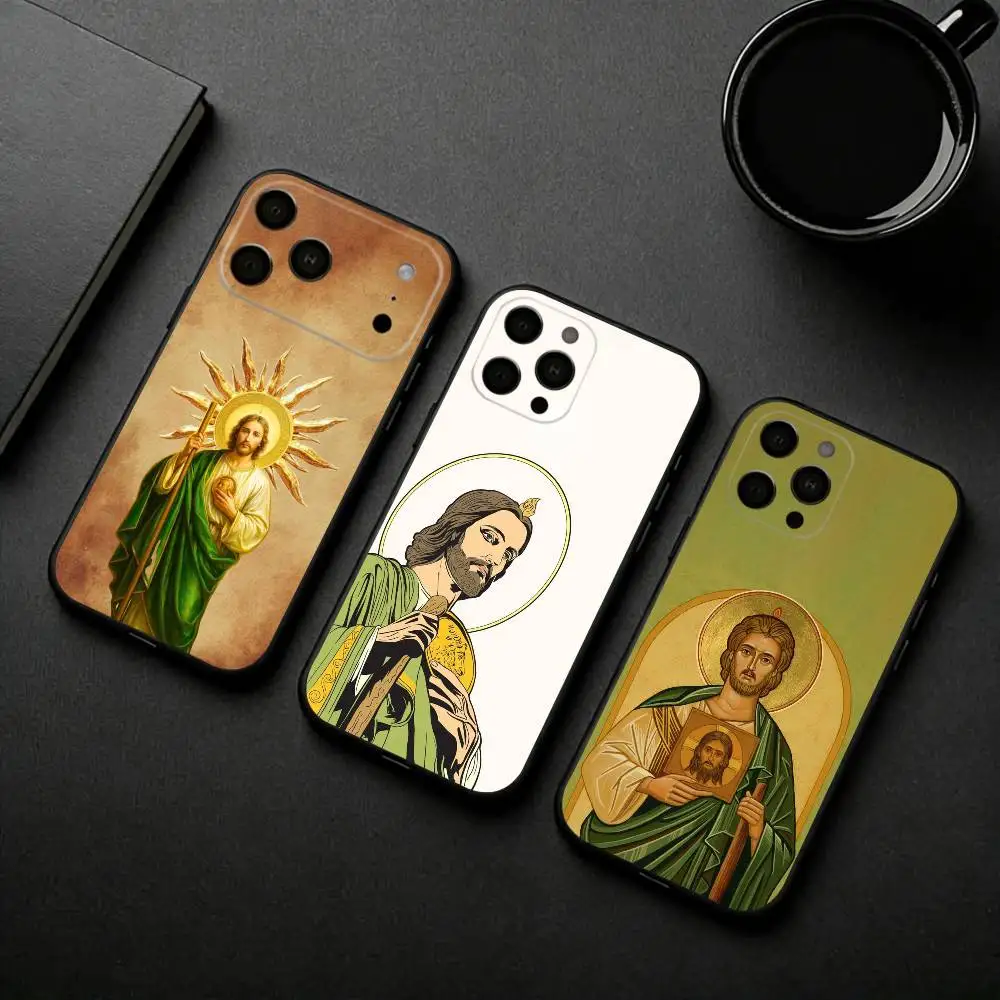 

S-San-N J-Judas T-Tadeo-O ART Phone Case For iPhone 17pro, 16,15,14,13,12,11 X XR Plus,Others Soft Black Cover