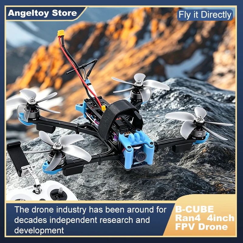 B-CUBE Ran4 4-Zoll FPV Drohnen-Rahmenkit aus Kohlefaser für Renndrohnen Quadcopter INAV Beatflight F722 F745 Ardupilot Flugsteuerung