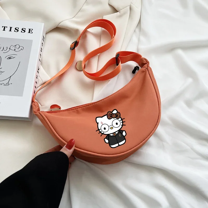 HelloKittys Women Handbag Canvas Teenager Shoulder Bags Ladies Casual Korean Style Capacity Handbag Anime Crossbody Purse Bag