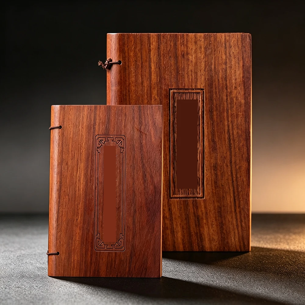 Blood Sandalwood Carved Scripture Book, Prajna Heart Sutra, Carved Wooden Book Great Compassion Mantra, Prayer Home Ornament