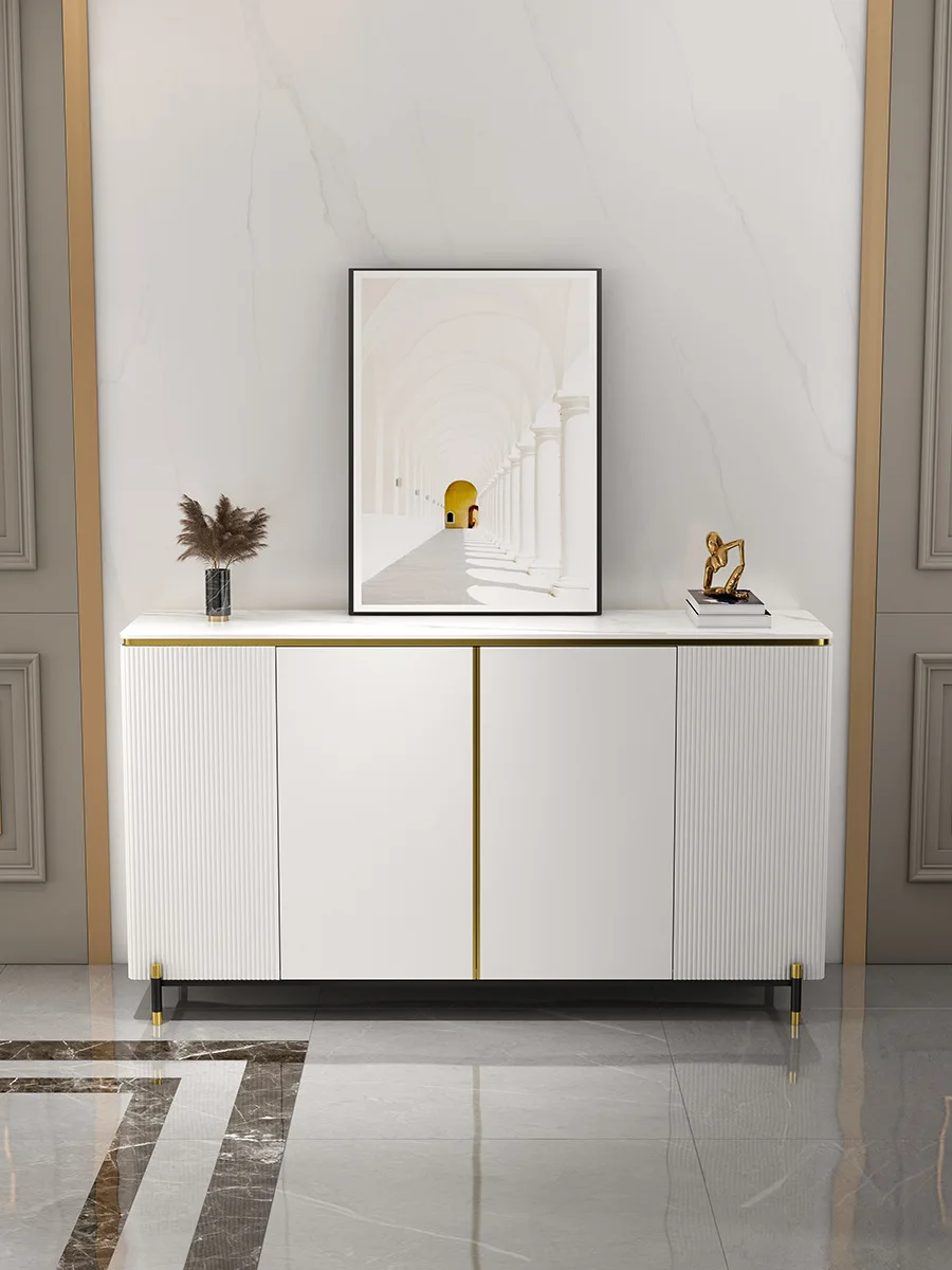 

New light luxury coffee table rock slab coffee table TV cabinet Hong Kong light luxury coffee table TV cabinet combination