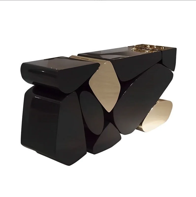 モダンなリビングルーム モダンなデザイン クリエイティブな石、ステンレス鋼の長方形、ファミリーホテルのコンソールテーブル