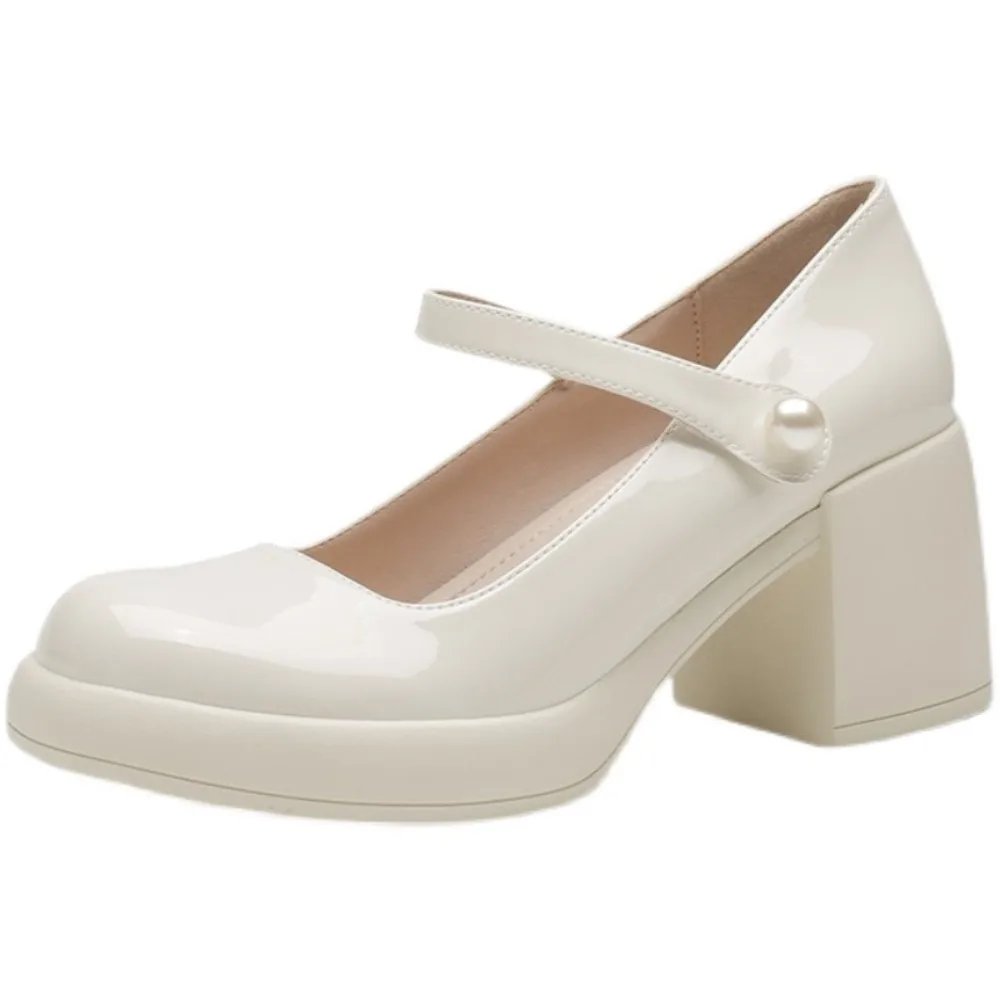 Casual Karree High Heels Schuhe Knöchel Schnalle JK Leder Mit Hohen Absätzen Lolita Schuhe Plattform Pumpen Solide Mary Jane Schuhe Cosplay