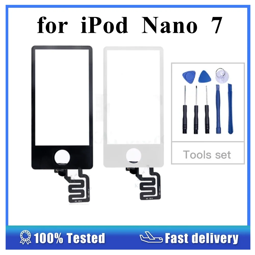 

1Pcs New Front Glass Lens Touch Screen With Digitizer Panel For IPod Nano 7 7th Gen Black / White Tools Repair Parts
