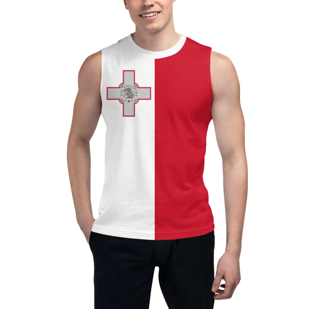 Sleeveless T-shirt Malta Flag 3D Men's Boys Tshirt Gyms Tank Tops Fitness Joggers Basketball Training Vest