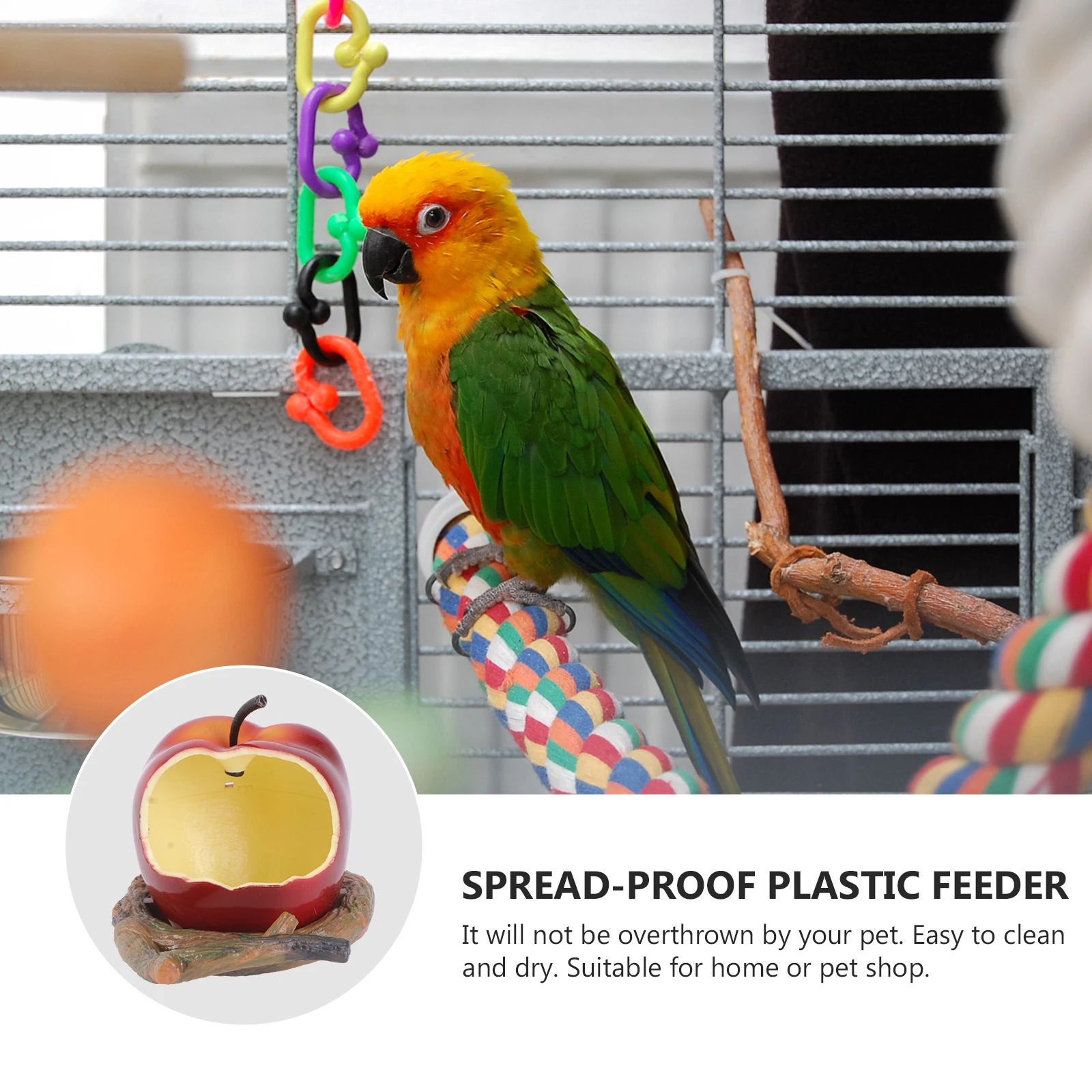 

Bird Food Bowl Parrot Feeding Box Anti-slide Pet Feeder Birdcage Plastic Accessories