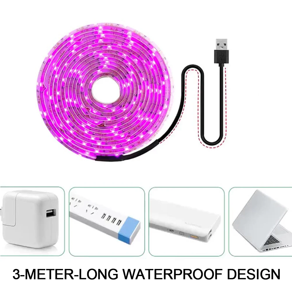 كامل الطيف USB تنمو شرائط مصباح مقاوم للماء تزايد مصباح مصباح الطيف الكامل للنباتات الزهور الدفيئة المائية #3