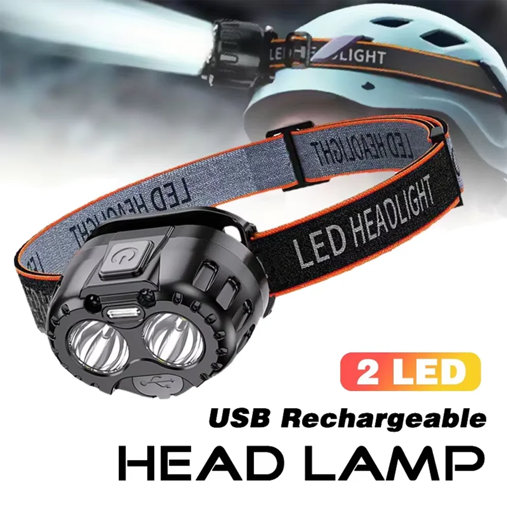 Portable Powerful LED Headlamp Motion Sensor LED Lamp USB Rechargeable Headlight Waterproof Lantern for Outdoor Fishing Camping