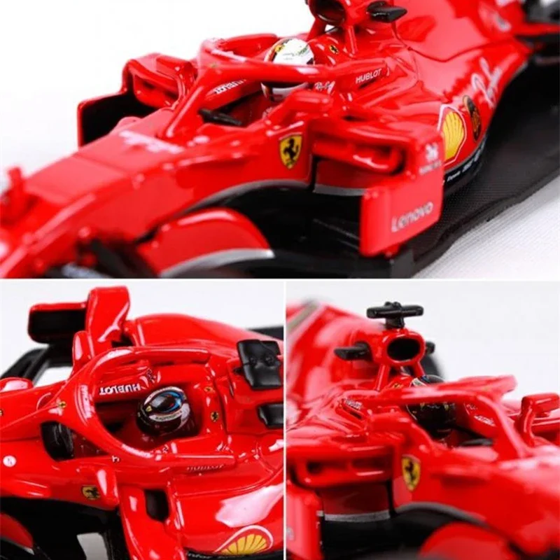 Bburago 1:43 Ferrari 2018 SF71 7 5 Formula car Acrylic dust cover  simulation decoration collection gift toy die-casting model